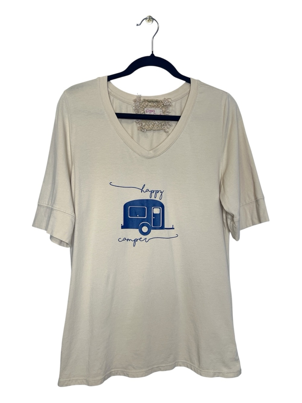 Gypsy South Atlanta Happy Camper Cute V Neck Tee